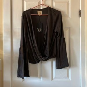 Chaser surplice wrap top boho witchy bell sleeve